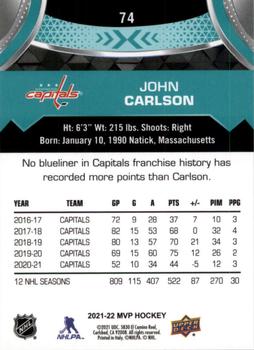 2021-22 Upper Deck MVP #74 John Carlson Back