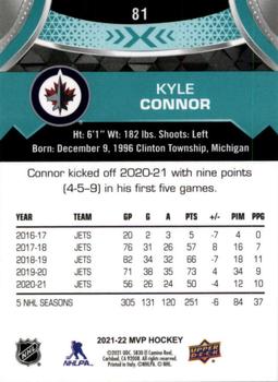 2021-22 Upper Deck MVP #81 Kyle Connor Back