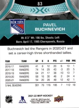 2021-22 Upper Deck MVP #83 Pavel Buchnevich Back