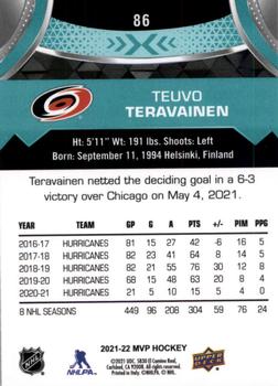 2021-22 Upper Deck MVP #86 Teuvo Teravainen Back