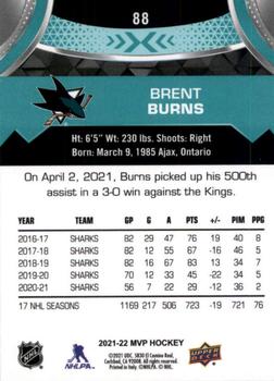 2021-22 Upper Deck MVP #88 Brent Burns Back