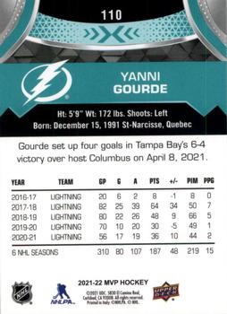 2021-22 Upper Deck MVP #110 Yanni Gourde Back