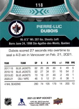 2021-22 Upper Deck MVP #118 Pierre-Luc Dubois Back