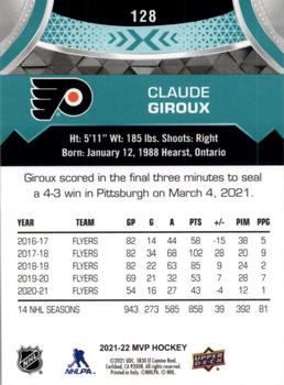 2021-22 Upper Deck MVP #128 Claude Giroux Back