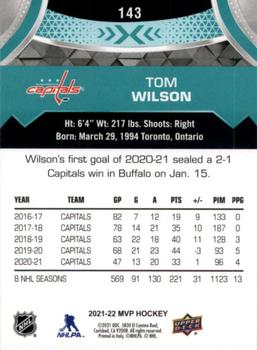 2021-22 Upper Deck MVP #143 Tom Wilson Back