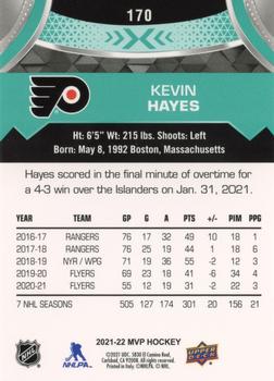 2021-22 Upper Deck MVP #170 Kevin Hayes Back