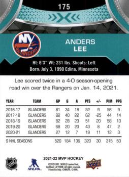 2021-22 Upper Deck MVP #175 Anders Lee Back
