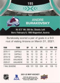 2021-22 Upper Deck MVP #195 Andre Burakovsky Back