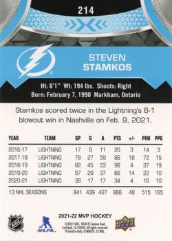 2021-22 Upper Deck MVP #214 Steven Stamkos Back