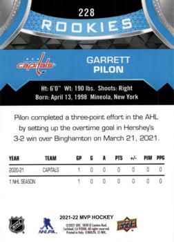 2021-22 Upper Deck MVP #228 Garrett Pilon Back