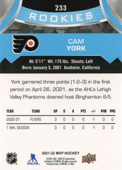 2021-22 Upper Deck MVP #233 Cameron York Back