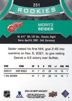 2021-22 Upper Deck MVP #251 Moritz Seider Back