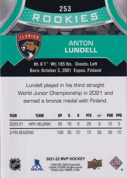 2021-22 Upper Deck MVP #253 Anton Lundell Back