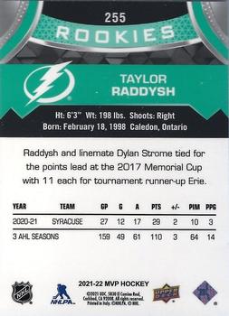 2021-22 Upper Deck MVP #255 Taylor Raddysh Back