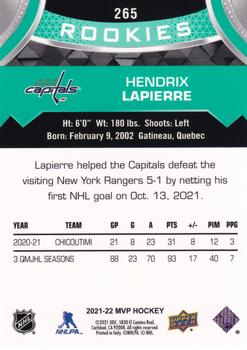 2021-22 Upper Deck MVP #265 Hendrix Lapierre Back