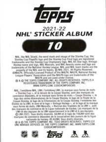 2021-22 Topps NHL Sticker Collection #10 Second Round Montreal Canadiens Back
