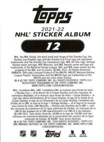 2021-22 Topps NHL Sticker Collection #12 Second Round Tampa Bay Lightning Back
