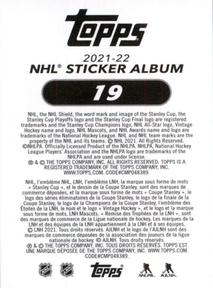 2021-22 Topps NHL Sticker Collection #19 Game 5 Back