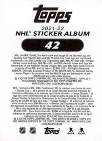 2021-22 Topps NHL Sticker Collection #42 Stanley Cup Back