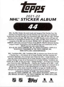 2021-22 Topps NHL Sticker Collection #44 Stanley Cup Back