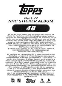 2021-22 Topps NHL Sticker Collection #48 Anaheim Ducks Logo Back