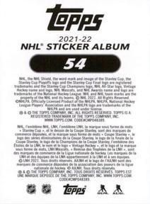 2021-22 Topps NHL Sticker Collection #54 Rickard Rakell Back