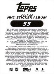 2021-22 Topps NHL Sticker Collection #55 Ryan Getzlaf Back