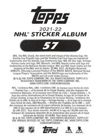 2021-22 Topps NHL Sticker Collection #57 Jakob Silfverberg Back