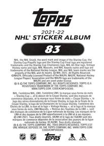 2021-22 Topps NHL Sticker Collection #83 2020/21 Team Highlights Back