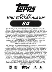 2021-22 Topps NHL Sticker Collection #84 Blades Back