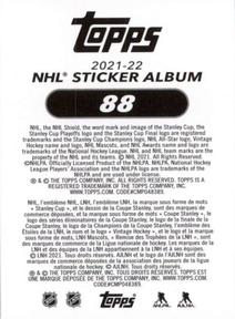 2021-22 Topps NHL Sticker Collection #88 Patrice Bergeron Back