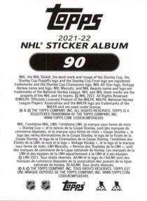 2021-22 Topps NHL Sticker Collection #90 Tuukka Rask Back
