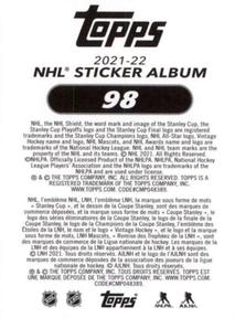 2021-22 Topps NHL Sticker Collection #98 Derek Forbort Back
