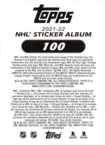 2021-22 Topps NHL Sticker Collection #100 2020/21 Team Highlights Back