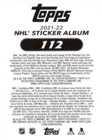 2021-22 Topps NHL Sticker Collection #112 Brandon Davidson Back