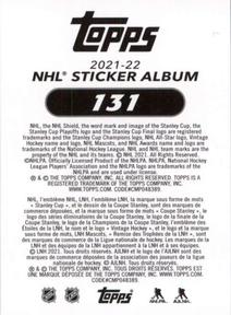 2021-22 Topps NHL Sticker Collection #131 Rasmus Andersson Back