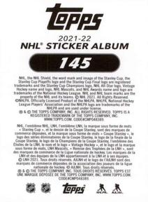 2021-22 Topps NHL Sticker Collection #145 Antti Raanta Back
