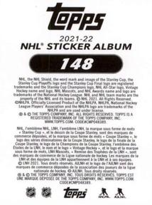 2021-22 Topps NHL Sticker Collection #148 Jesper Fast Back