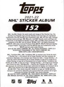 2021-22 Topps NHL Sticker Collection #152 Tommy Hawk Back