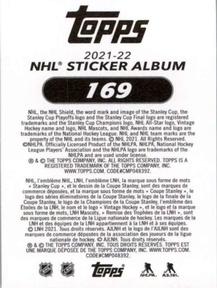 2021-22 Topps NHL Sticker Collection #169 Bernie Back