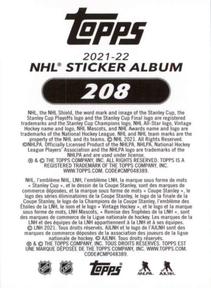 2021-22 Topps NHL Sticker Collection #208 Jamie Benn Back