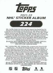 2021-22 Topps NHL Sticker Collection #224 Tyler Bertuzzi Back