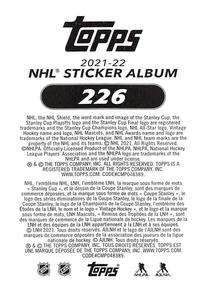 2021-22 Topps NHL Sticker Collection #226 Filip Zadina Back