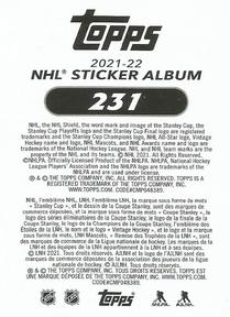 2021-22 Topps NHL Sticker Collection #231 Mitchell Stephens Back