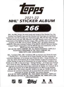 2021-22 Topps NHL Sticker Collection #266 Noel Acciari Back