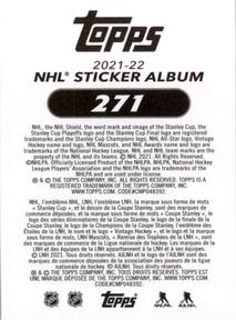 2021-22 Topps NHL Sticker Collection #271 Bailey Back