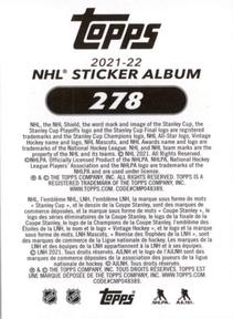 2021-22 Topps NHL Sticker Collection #278 Dustin Brown Back