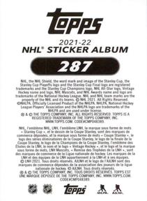 2021-22 Topps NHL Sticker Collection #287 2020/21 Team Highlights Back