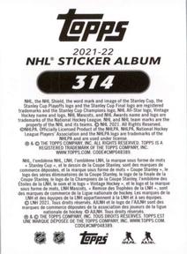 2021-22 Topps NHL Sticker Collection #314 Jeff Petry Back