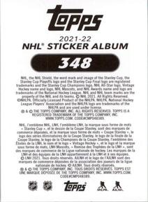 2021-22 Topps NHL Sticker Collection #348 Damon Severson Back